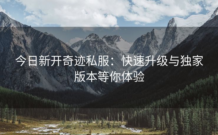 今日新开奇迹私服：快速升级与独家版本等你体验
