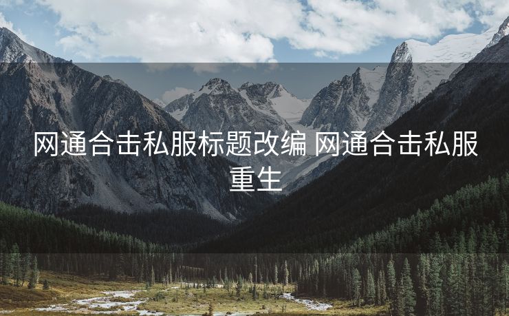 网通合击私服标题改编 网通合击私服重生