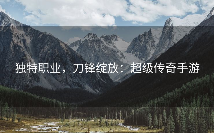 独特职业，刀锋绽放：超级传奇手游