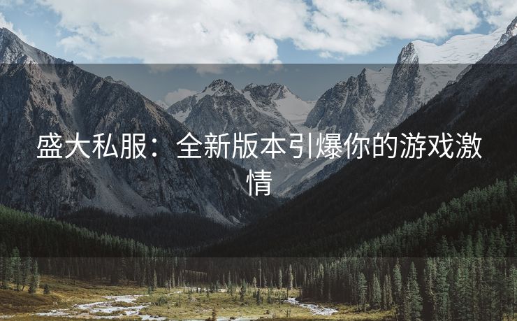 盛大私服：全新版本引爆你的游戏激情