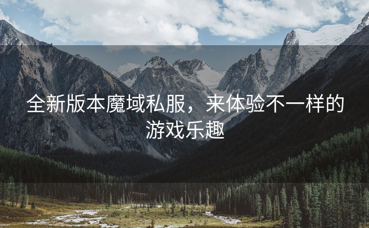 全新版本魔域私服，来体验不一样的游戏乐趣